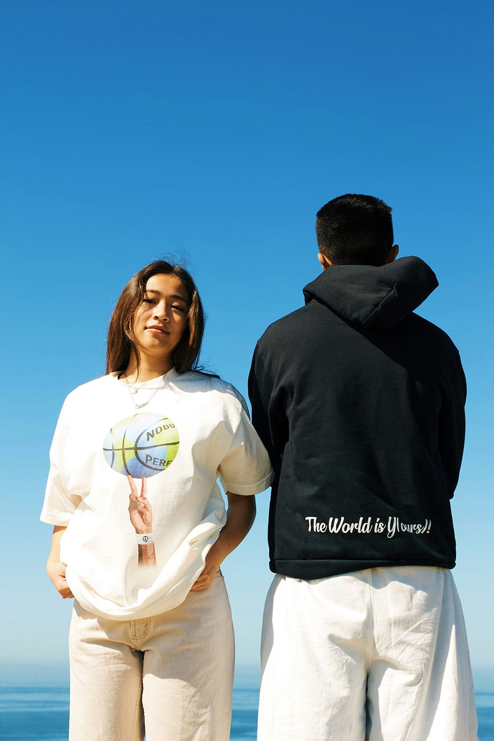 A tropical beach scene with white sand